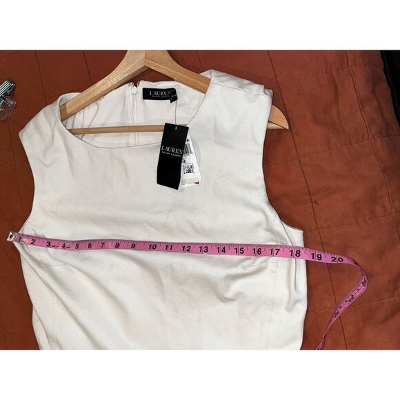 NWT Lauren Ralph Lauren Black Label Ivory Sleeveless Fit & Flare Crew Neck Women - Picture 7 of 9